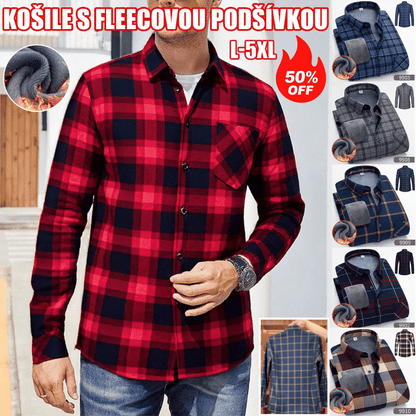🔥【49% OFF】🔥👔【L-5XL】Teplá košile s dlouhým rukávem na podzim a zimu