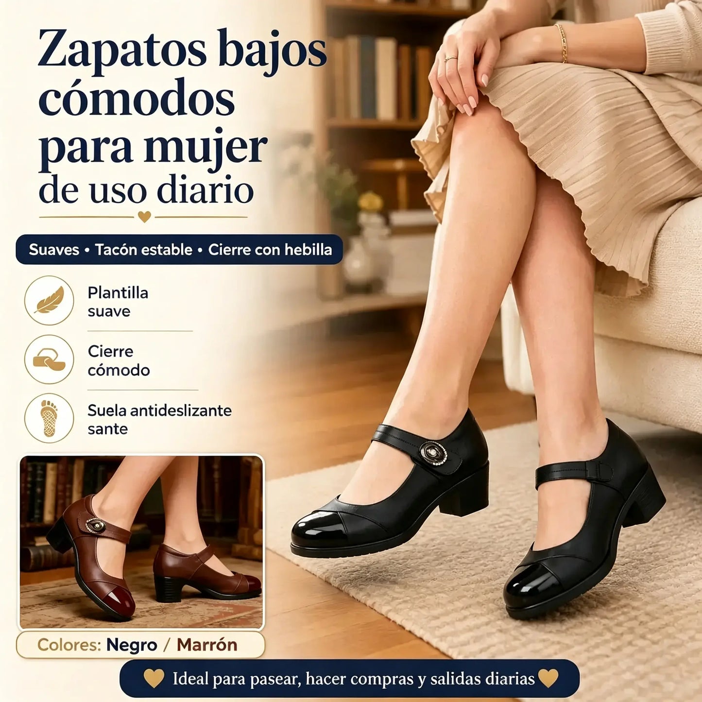 [35-42] Zapatos de plataforma de suela blanda adecuados para mujeres con dolor de pies.