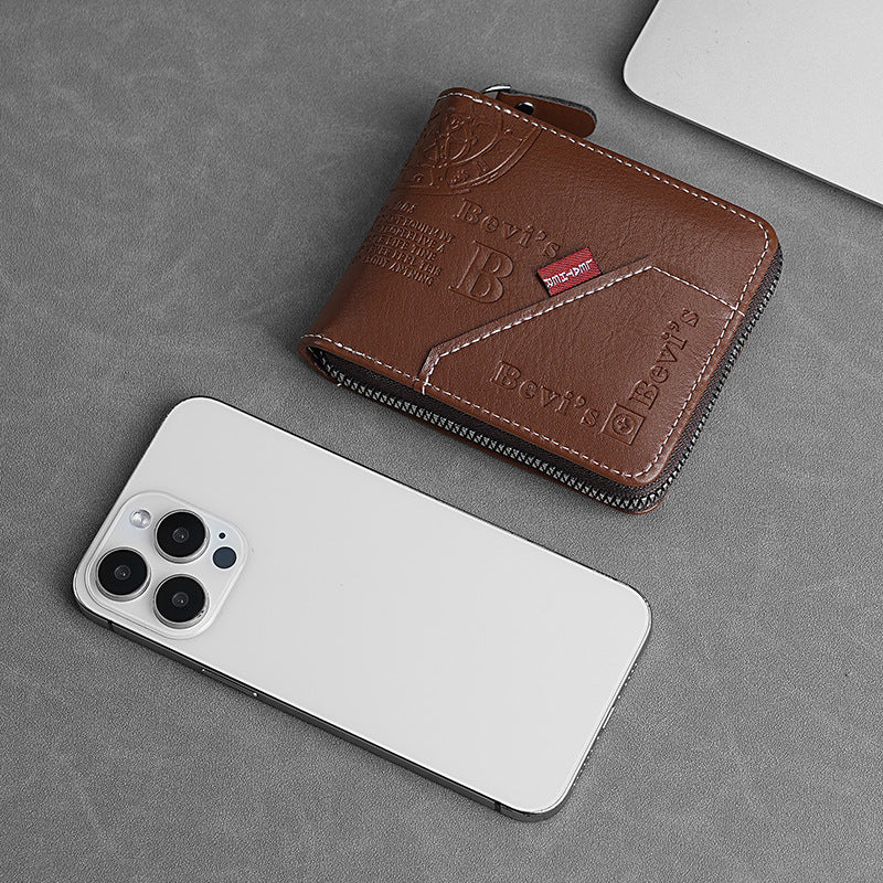 🔥🔥Nová a stylová pánská krátká peněženka na zip v retro stylu.