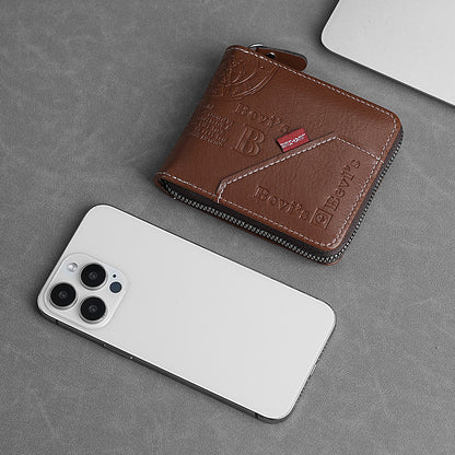 🔥🔥Nová a stylová pánská krátká peněženka na zip v retro stylu.