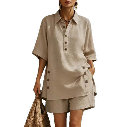 【S-5XL】🔥Novedad: Conjunto cómodo de dos piezas que incluye una camisa de manga corta y pantalones holgados.✅ Pago a Contrareembolso ✅ Envío Gratuito