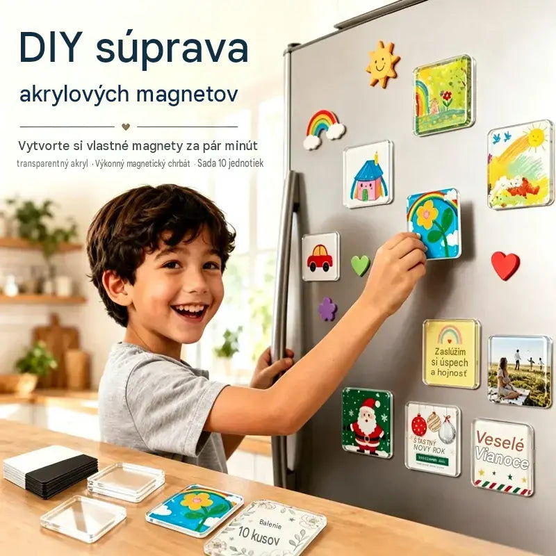 🧲✨ Sada priehľadných magnetov na chladničku pre domácich majstrov | Vytvorte si vlastné spomienky