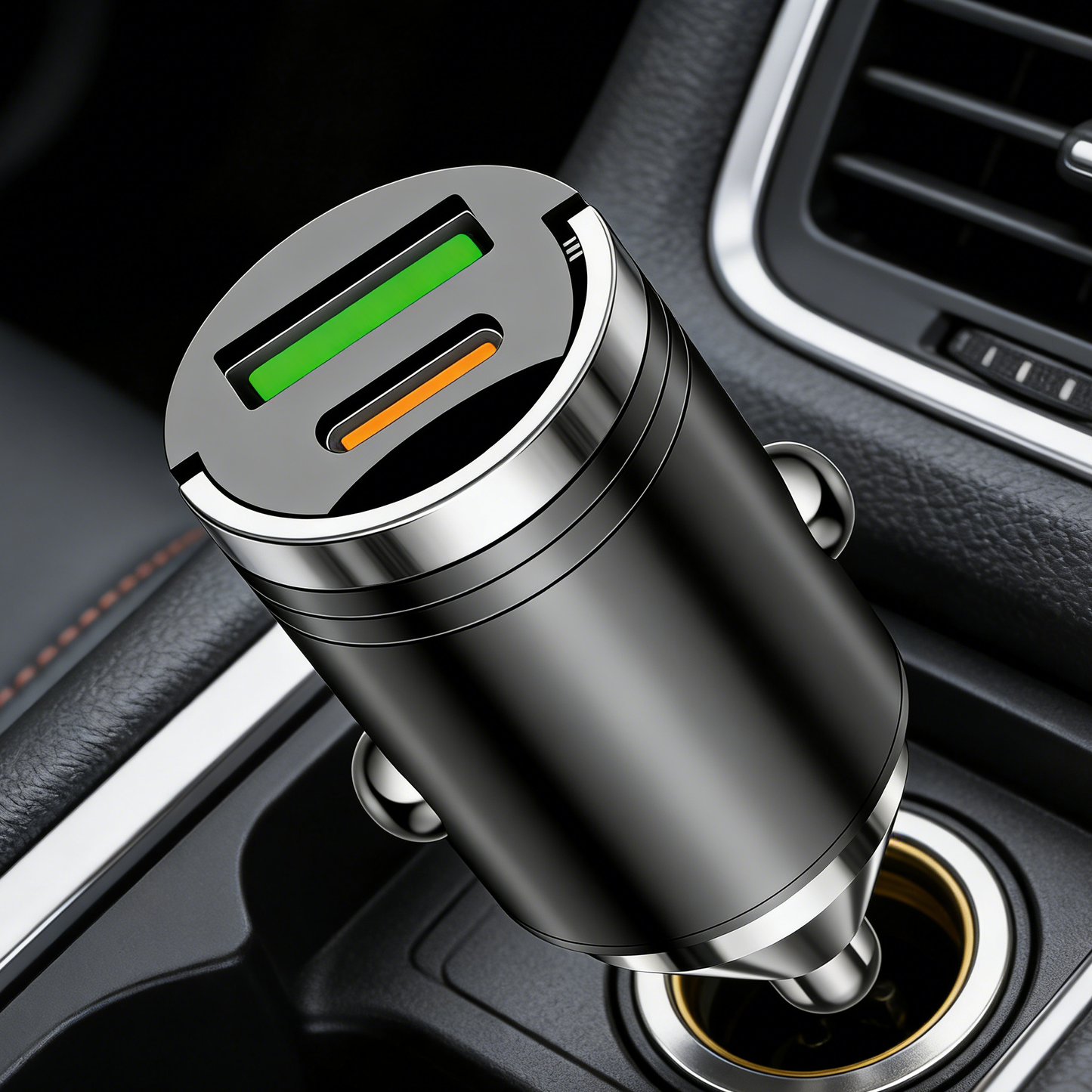 🚗🔋Compra1  y llévate 1 gratis🔥Anillo de metal, cargador de coche superrápido