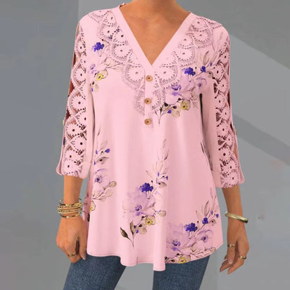 👚【S-5XL】Nové dámske módne tričko s výstrihom do V 3919732