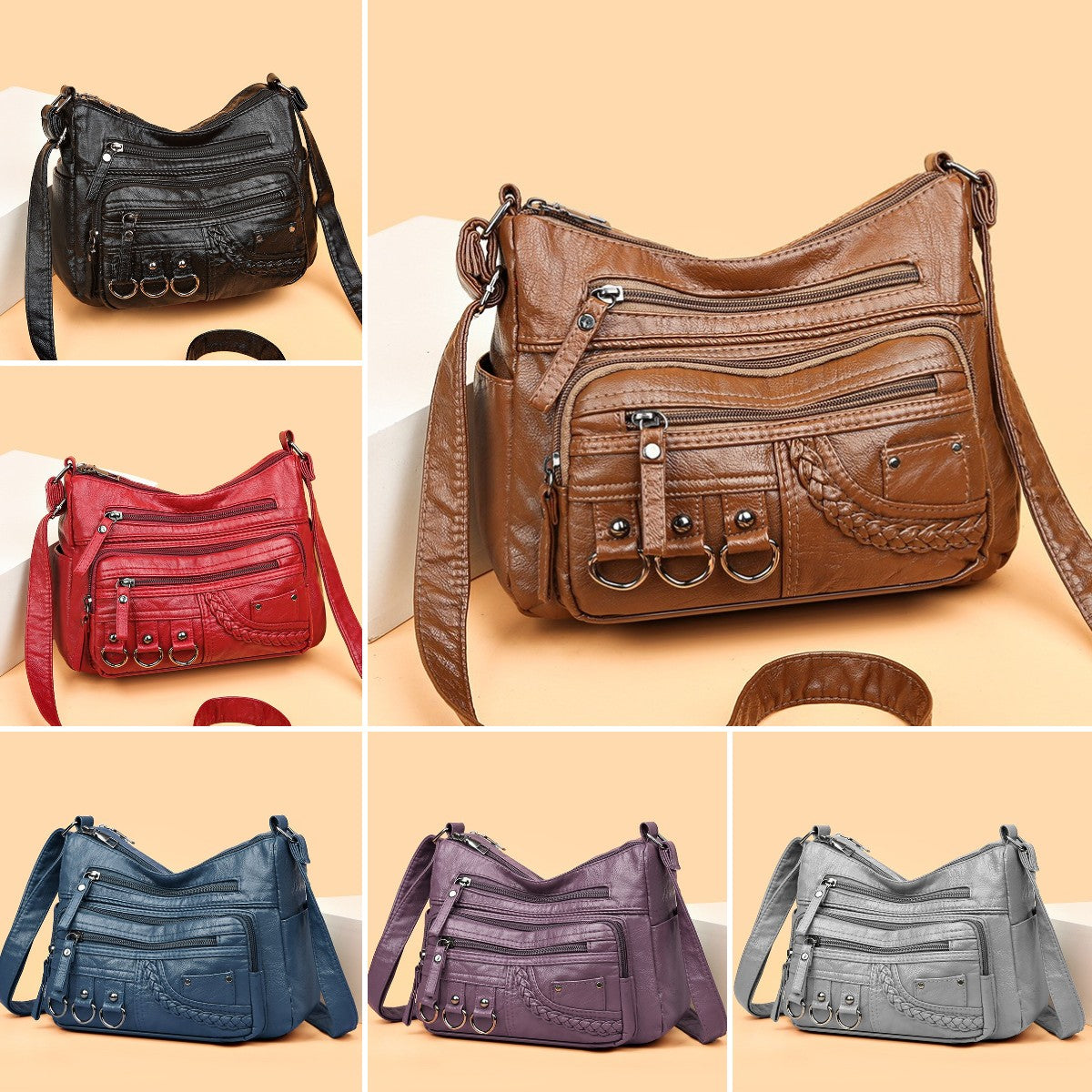 💥【Promoción por tiempo limitado】👜Nuevo bolso de hombro de piel suave con gran capacidad