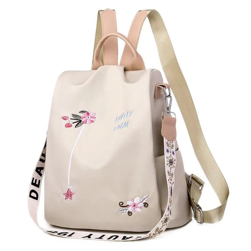 Mochila de viaje antirrobo bordada de gran capacidad