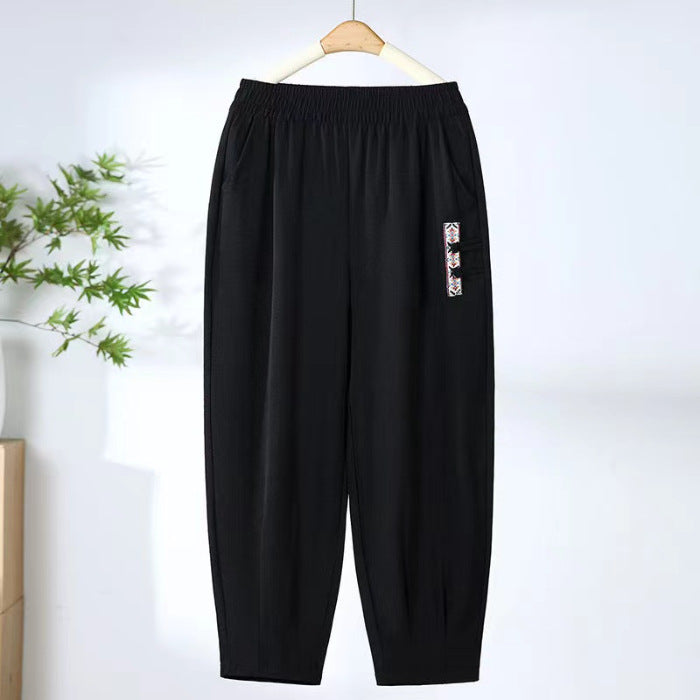 🔥【Zľava na nový produkt】🔥【M-4XL】👖Dámske letné tenké priedušné bavlnené a ľanové nohavice, módne ležérne deväťbodové nohavice