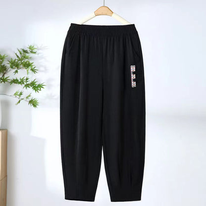 🔥【Zľava na nový produkt】🔥【M-4XL】👖Dámske letné tenké priedušné bavlnené a ľanové nohavice, módne ležérne deväťbodové nohavice