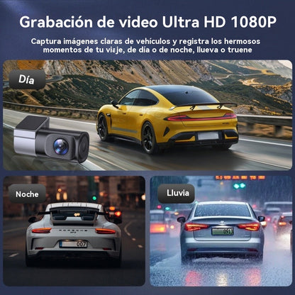 Cámara para salpicadero HD 1080P con Wi-Fi y visión nocturna