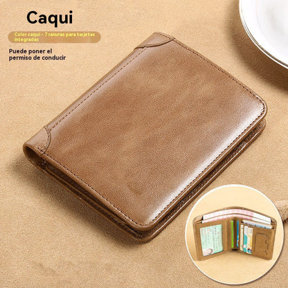 🐂✨ Nueva cartera de cuero genuino para hombre con sistema antirrobo