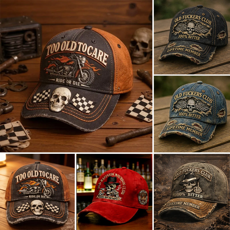 🏁💀Gorra de béisbol casual retro con impresión digital en 3D