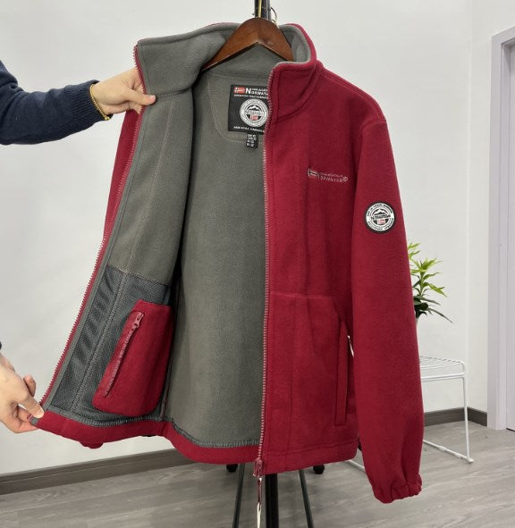 🔥💥【XS-3XL】 Pánska ležérna teplá jesenná a zimná hrubá zamatová fleecová pánska bunda veľkej veľkosti 3779056