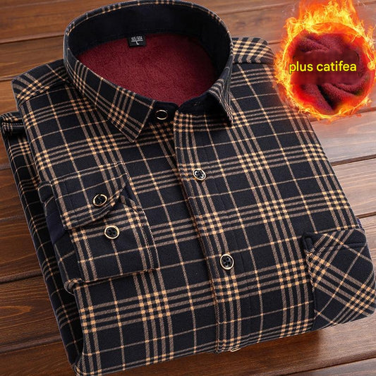 🔥👔【L-4XL】Cămașă călduroasă în carouri din catifea, toamnă-iarnă ✅【45-95kg】 3809332 
