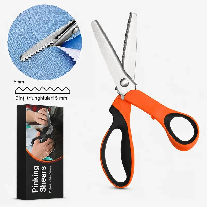 👗✂️ Škare za krojače s ukrasnim rubom – profesionalne za cik-cak i valovito rezanje | Savršene za tkanine, patchwork i DIY projekte