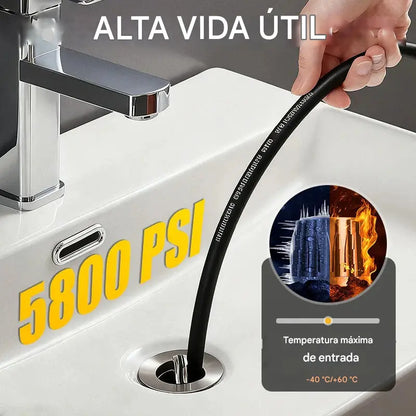 🔗Utilizado con una hidrolavadora de alta presión, desatasca y elimina eficazmente las tuberías obstruidas 💧Imprescindible en cualquier hogar
