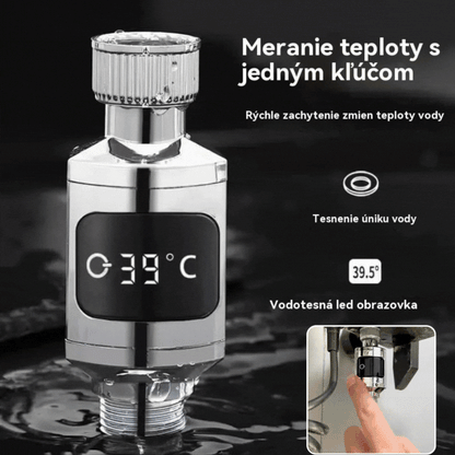 🔥🔥🚿Vodeodolný sprchový teplomer s LED displejom (Celzia)🌡️