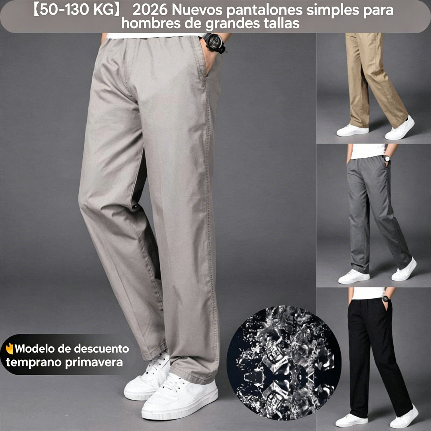🔥【50-130KG】👖Nowe letnie spodnie męskie w dużych rozmiarach, oddychające i wygodne