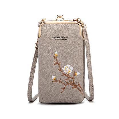 🔥Ponuka posledného dňa - zľava 49 %👜 Cartera cruzada para mujer en piel de vacuno con bordado y correa para el hombro 2025🎁