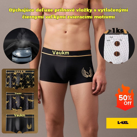 💥2025 Nové luxusné pánske boxerky s teplotnou technológiou, pohodlným vnútorným klinom a modernou potlačou vo veľkých veľkostiach