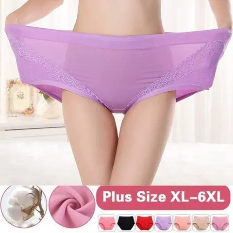 【6 piezas】【XL-4XL】Braguitas antibacterianas de cintura alta para control de abdomen 【45-110kg】