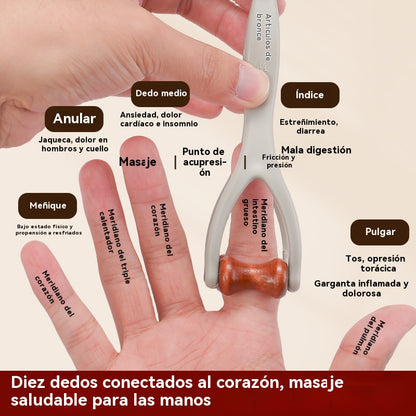 🌿Masajeador de dedos de madera maciza: Los rodillos de madera natural ayudan a desbloquear los meridianos y aliviar la fatiga de las manos. 🌿