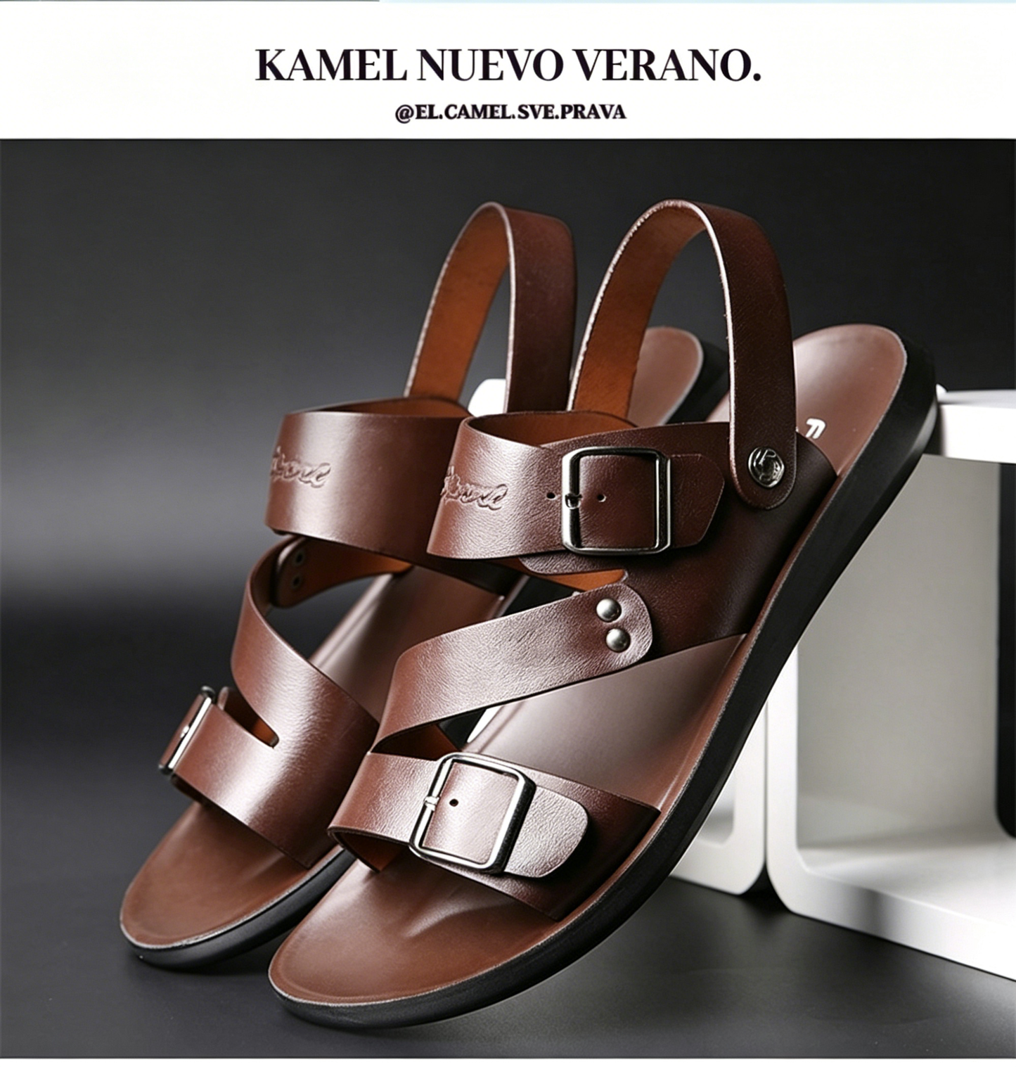 🔥[50% de precio]🔥[39-48] 👟 Nuevas sandalias de verano para hombre, hechas con una gran área de suave cuero genuino.