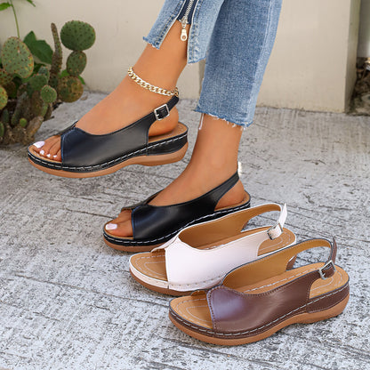 👡 Prémiové rímske sandále z hovädzej kože – hrubá anatomická podrážka, rýchle zapínanie na suchý zips a veľké veľkosti 36-43! ☀️✨