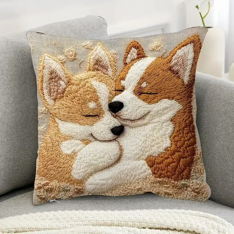 🐕🐱【4 piezas】Funda de almohada para mascotas más vendida，material de algodón y lino