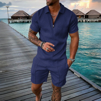 【Pago contra entrega.】Conjunto de verano para hombre: camiseta y pantalón corto cómodos, ideal para diario y casa.