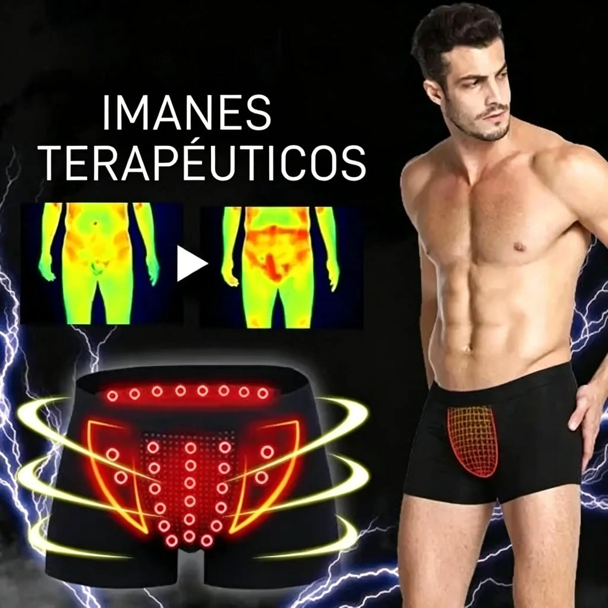 🔥 【Paquete de 4】Calzoncillos bóxer transpirables con textura de masaje y cintura media para hombre