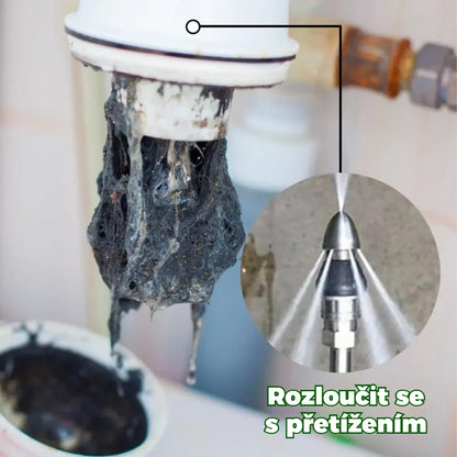 👨‍🦯【krátký+dlouho-Dvoudílná sada】Čisticí nástroj s vysokotlakou tryskou pro domácí kanalizační potrubí