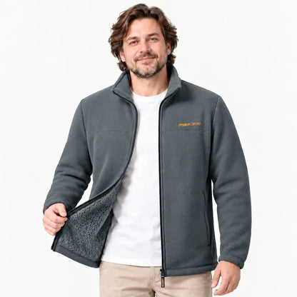 【XL-5XL】Nueva chaqueta polar para hombre para otoño e invierno: con cuello alto, cremallera, aislante, gruesa y cálida.