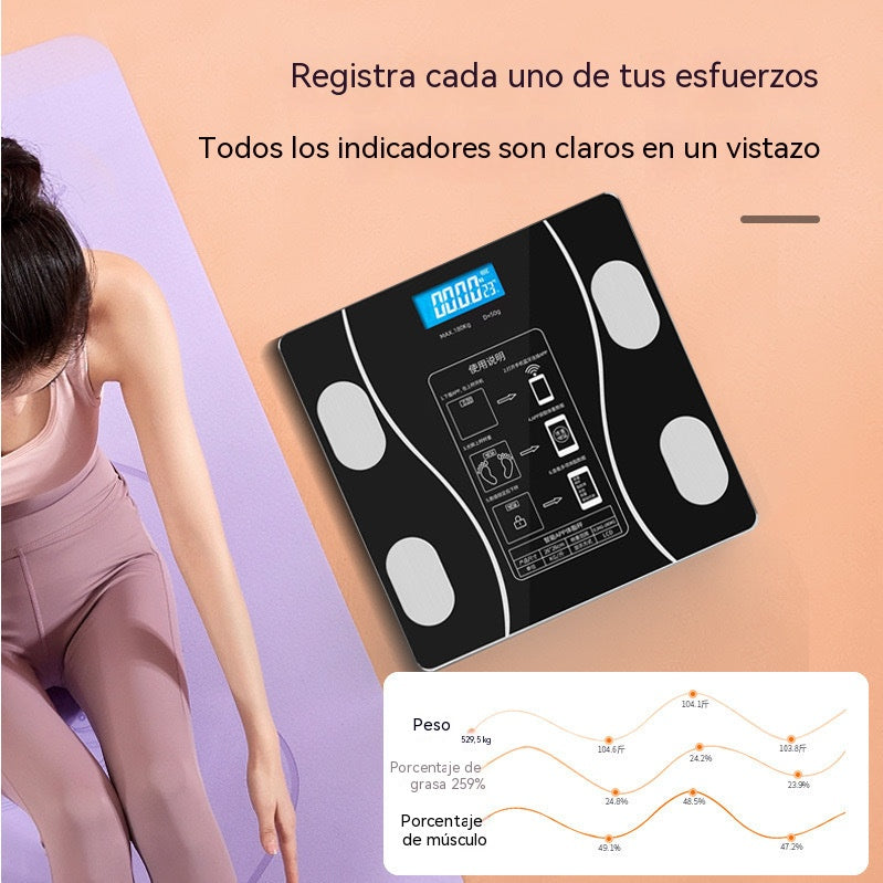 🥳Producto más vendido🥳💞 👵❤️ ¡50% de descuento! Báscula inteligente de grasa corporal: ¡Comprende tus datos y controla tu salud! Mide fácilmente tu peso y grasa corporal.