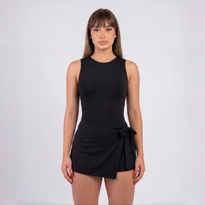 Vestido mono básico sin mangas para mujer, estilo deportivo informal de verano.