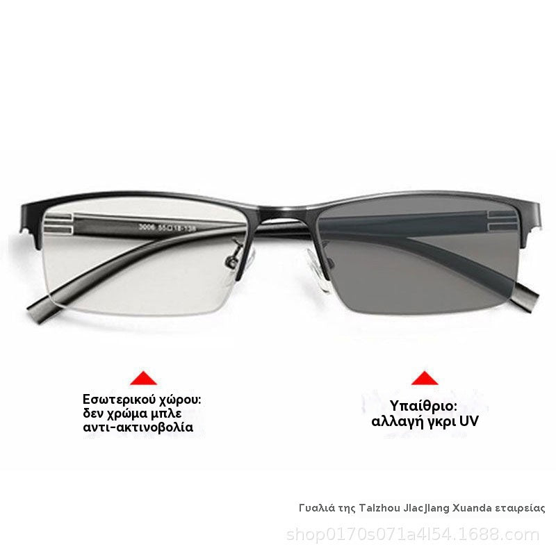 👓✨🕶️ Połowa ceny na cały asortyment 🔥🔥 Metalowe półramkowe fotochromatyczne okulary przeciwsłoneczne, okulary korekcyjne z filtrem światła niebieskiego, okulary przeciwsłoneczne do jazdy samochodem