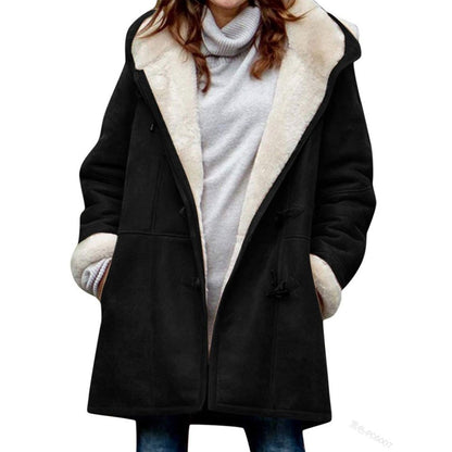 🐏 Descuento de temporada 🔥【S-5XL】Abrigo de invierno para mujer con forro polar y cuello de pelo