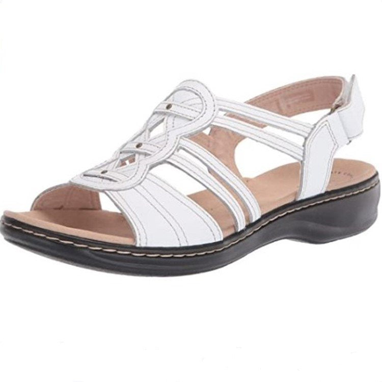 ☀️👡【35-43】Mäkké a pohodlné dámske kožené sandále na plochej podrážke, ideálne na každodenné nosenie.