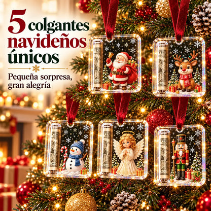🎄 Adorno navideño para regalar dinero ✨ Un adorno para el árbol de Navidad que oculta billetes: un regalo navideño creativo y sorprendente.