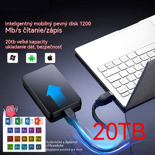 【Posledná akcia 50% ZĽAVA】20TB veľkokapacitný mobilný pevný disk + originálny balík Office + Adobe zadarmo
