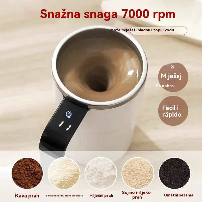 ☕❄️🌡️ Set šalica za kavu s mogućnošću ponovnog punjenja i automatskom magnetskom miješalicom 🔋⚡