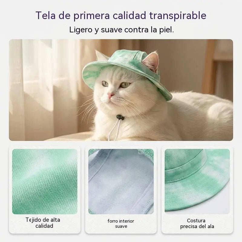 【Compra uno y llévate otro gratis】🐾 Sombrero de pescador ajustable para mascotas (con orificios para las orejas): Lindo y protector solar.