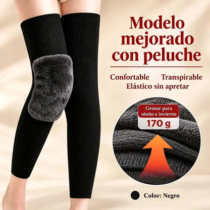 🦵 Calentadores de rodilla cálidos para el invierno · Estilo extralargo con forro mullido · ¡Protección extendida para rodillas y piernas!