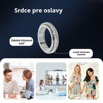 🔥🔥Otočný prsteň z titánovej ocele s kubickým zirkónom