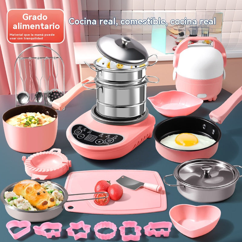 🔥¡45% de descuento por tiempo limitado! 🎁 Juego de cocina mini para niños 🍳 Tamaño grande - Set completo de 14 piezas