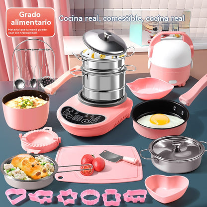 🔥¡45% de descuento por tiempo limitado! 🎁 Juego de cocina mini para niños 🍳 Tamaño grande - Set completo de 14 piezas