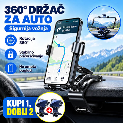 【Kupite jedan, dobijte jedan gratis】Držač za telefon u automobilu koji se okreće za 360°