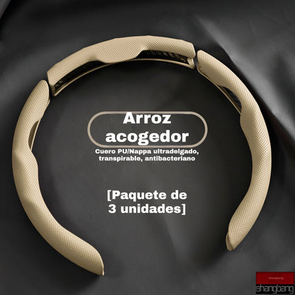 🚗 Funda de cuero para volante de coche, adecuada para todas las estaciones, antideslizante, absorbente del sudor y resistente al desgaste.
