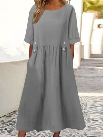 🔥🔥👗👗2024 nové bavlnené a ľanové tkaniny ležérne módne šaty