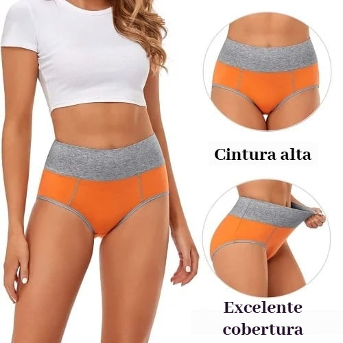 ✨Bragas de Talle Alto 🛡️ Antibacterianas y Absorbentes - Algodón Puro (5 Pares Colección 2025)
