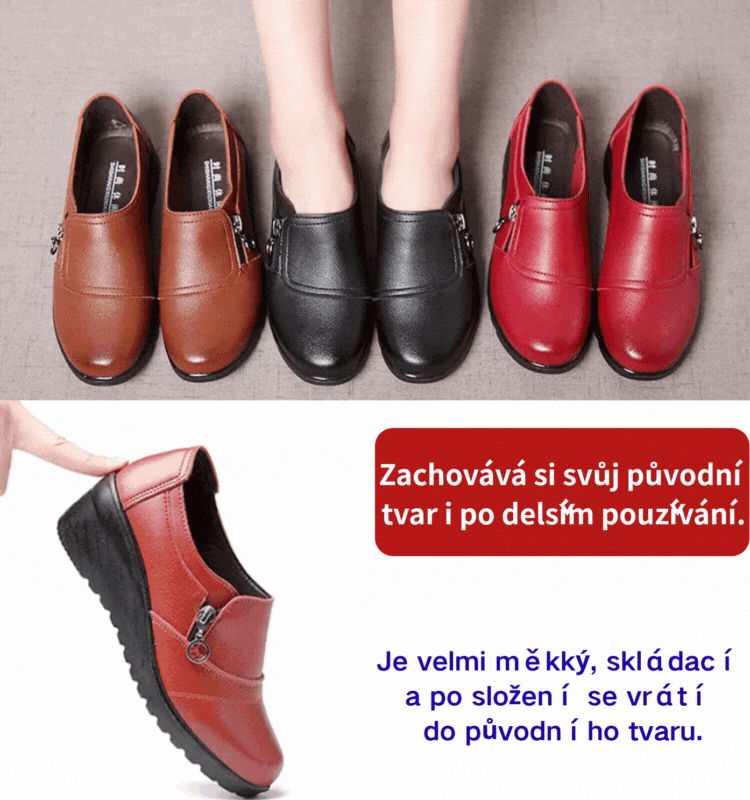🔥👟【Velikosti 35-41】Pohodlná dámská obuv vyrobená z pravé kůže s měkkou, protiskluzovou a odolnou podrážkou. Zaručená kvalita.